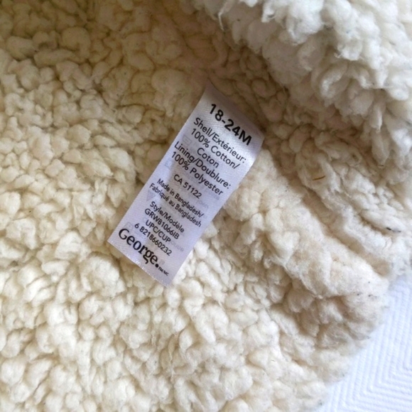 george plaid flannel shacket with sherpa teddy lining 18-24 months baby boy - Picture 4 of 9